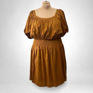 OLD NAVY Waist-Defined Puff-Sleeve Chaparral Smocked Mini Dress, NEW! Size 3X